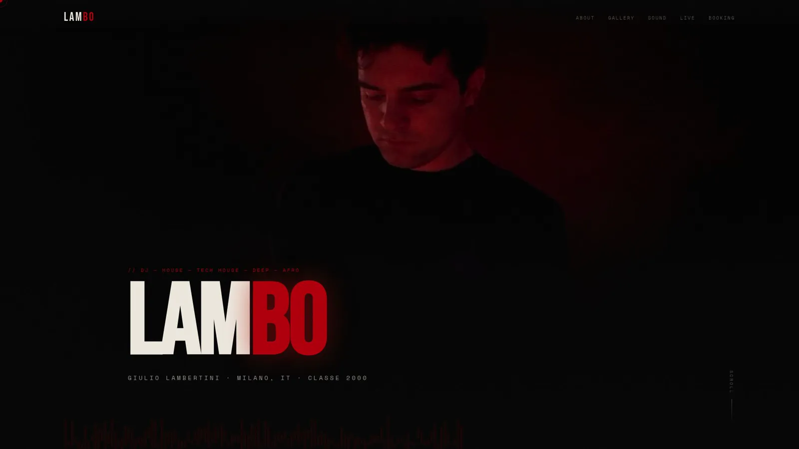 Home del portfolio di LAMBO, DJ house e tech house